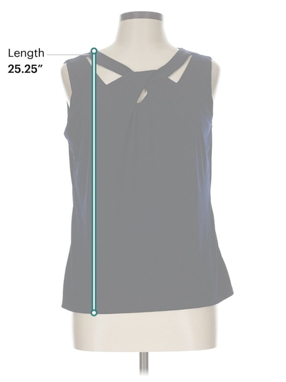 Nine West Sleeveless Cutout Twist-Front Top In Dark Navy Blue - Size Large - Picture 5 of 7